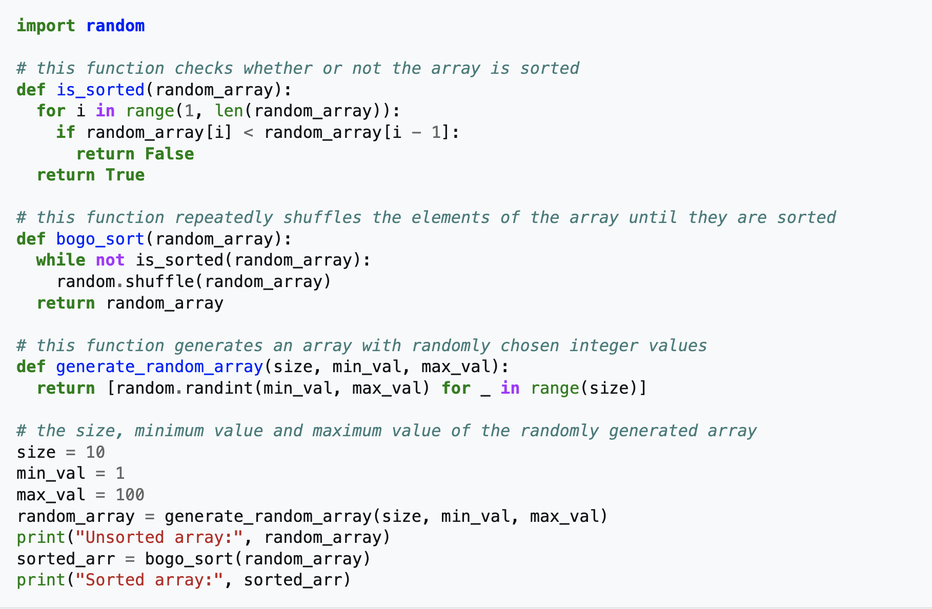 python implementation